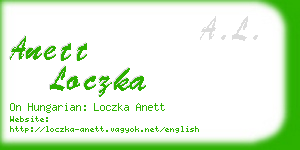 anett loczka business card